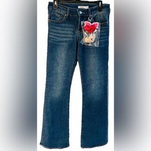 S.O.N.G Denim Jeans Womens sz 7/28 Blue low Rise Bootcut Flare comfort nwt